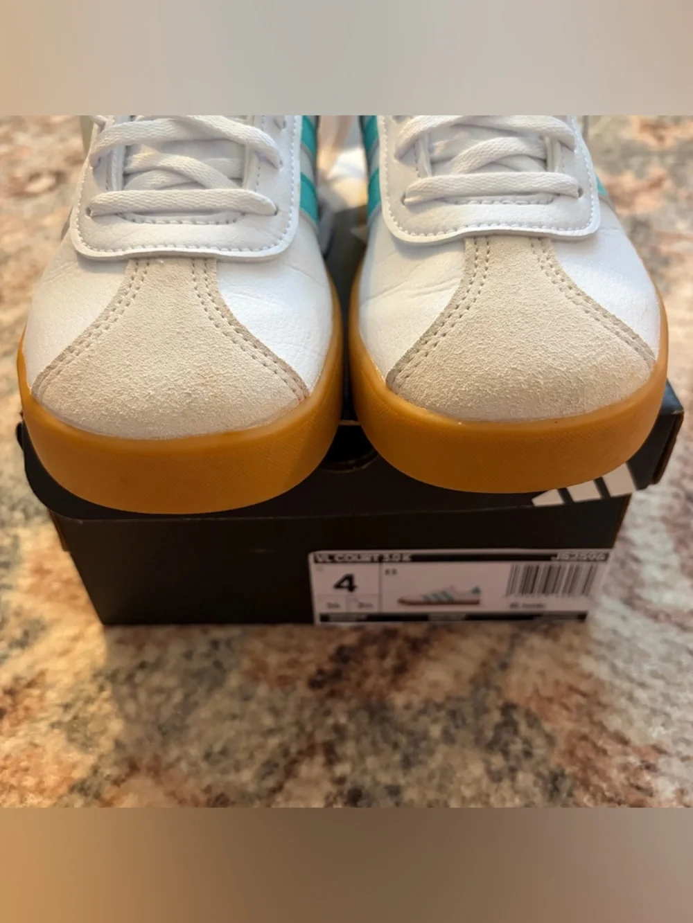 adidas VL Court 3.0 blue white girls size 4